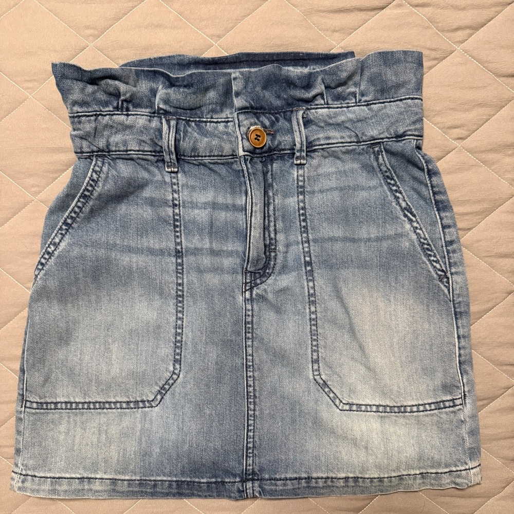Free People Splendor in the Grass Denim Mini Skirt